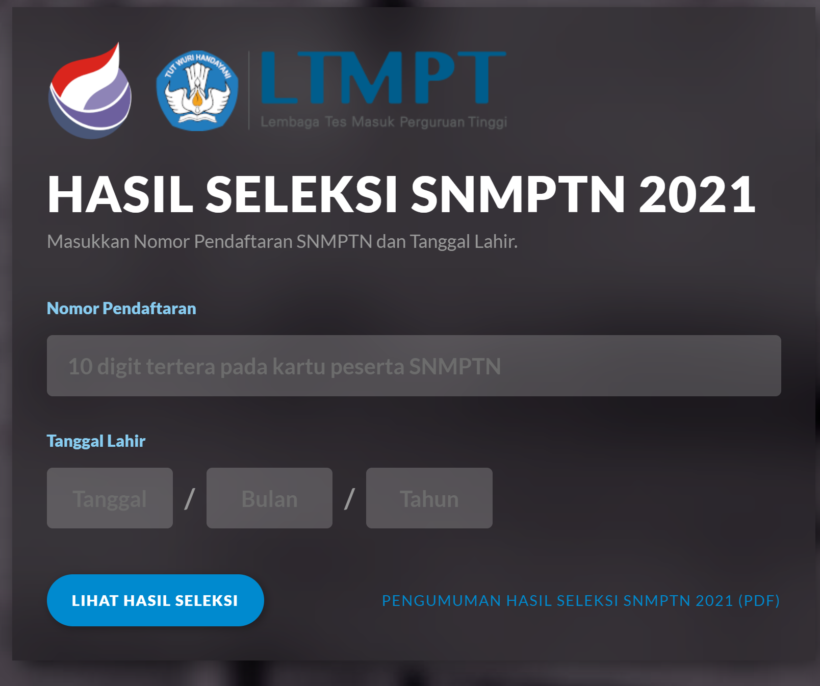 Pengumuman Hasil SNMPTN 2021 Pengumuman Hasil SNMPTN 2021